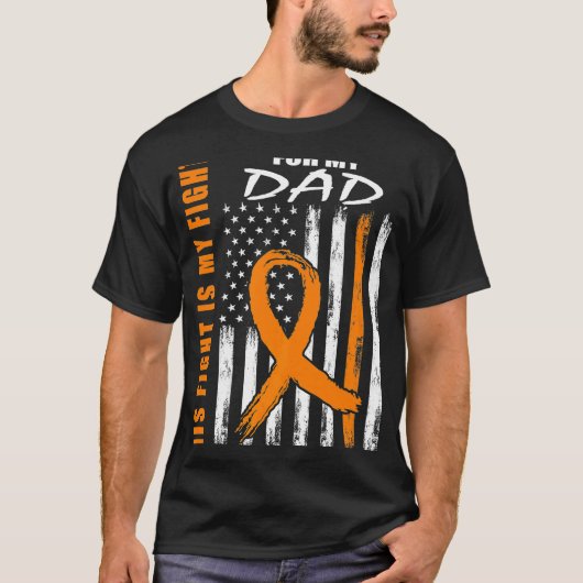 彼の戦いは私の戦いパパ多発性硬化症Fl Tシャツ (正面)