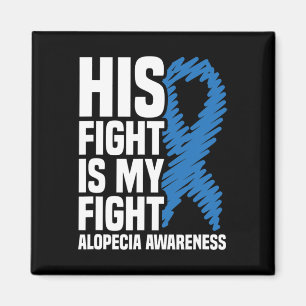 彼の戦いは私の戦いブルーリボンAlopecia Awarene マグネット
