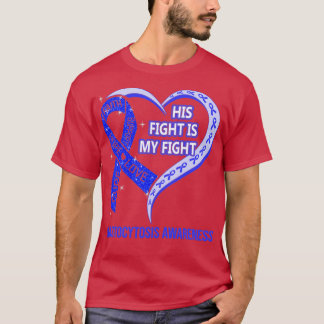 彼の戦いは私の戦いリボンハートMastocytosis Aw Tシャツ