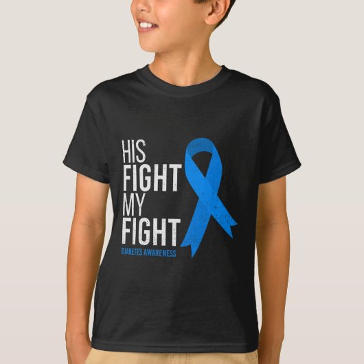 彼の戦いは私の戦い糖尿病認識度T1D型 Tシャツ (正面)