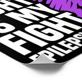 彼の戦いは私の戦い紫のリボンてんかん認識 ポスター (角)