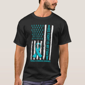 彼の戦いは私の戦い脆弱X症候群ティール(緑がかった色)Rib Tシャツ