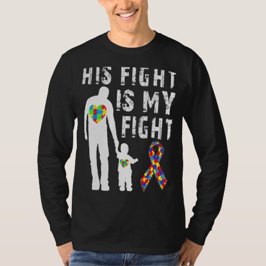 彼の戦いは私の戦い自閉症意識パズルAutti Tシャツ (正面)