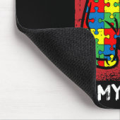 彼の戦いは私の戦い自閉症意識ボクシングボックス マウスパッド (コーナー)