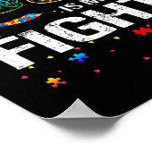 彼の戦いは私の戦い自閉症認識自閉症戦争 ポスター (角)