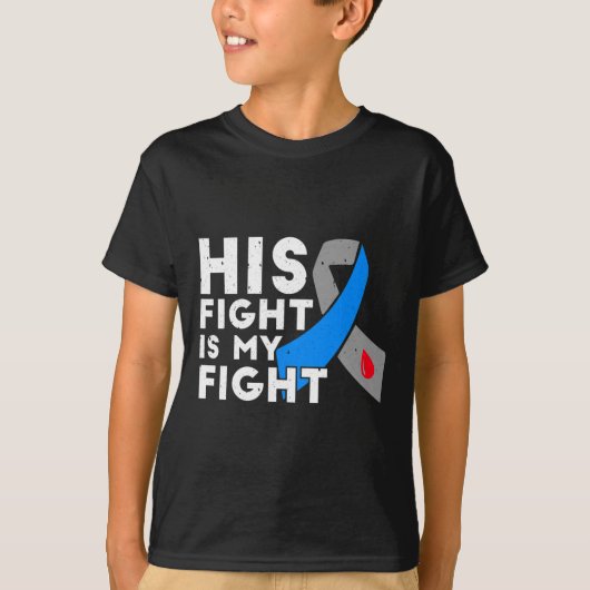 彼の戦いは私の戦い1型糖尿病認識度ギ Tシャツ (正面)