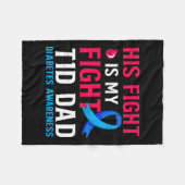 彼の戦いは私の戦いT1dパパ1型糖尿病アワル フリースブランケット (正面(横))