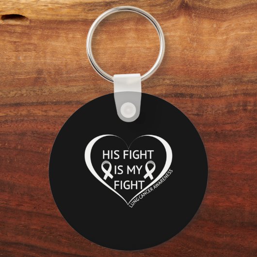 彼の戦いは私の肺がん認識度月 キーホルダー (正面)