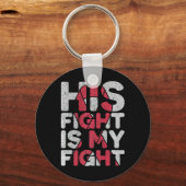 彼の戦いは私の脳動脈瘤サポートの戦い キーホルダー (正面)
