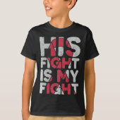 彼の戦いは私の脳動脈瘤サポートの戦い Tシャツ (正面)