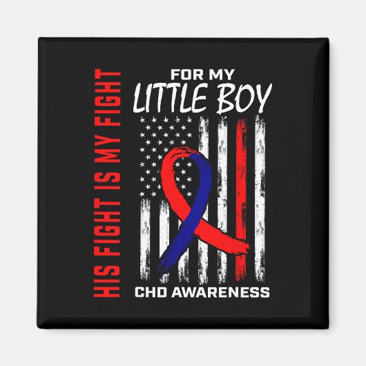彼の戦い小さな少年の息子Chd認識度アメリカンFl マグネット (正面)