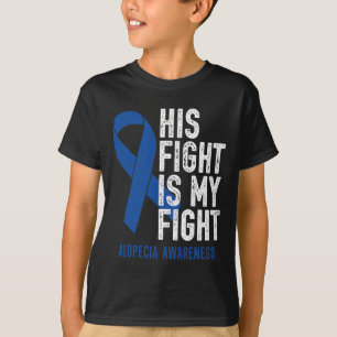 彼の戦い私の家族のサポートAlopecia Areata Tシャツ