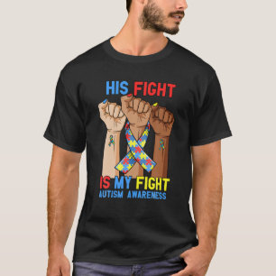 彼の戦い私の戦い自閉症の意識が最初のパズを上昇 Tシャツ