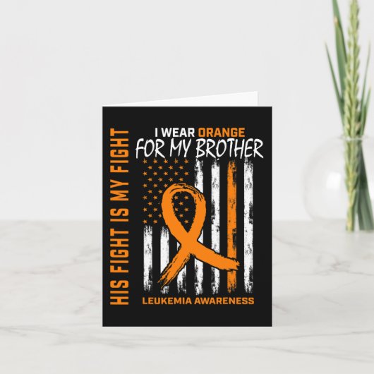 彼の戦い衣服オレンジの弟の白血病がん戦争 カード (正面)