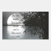 彼の手に月のステッカーを反射して 長方形シール (正面)