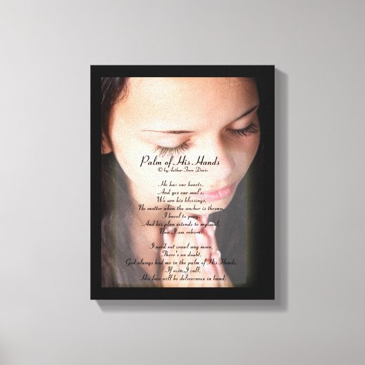 彼の手のひら詩のキャンバス印刷 キャンバスプリント (正面)