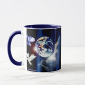 彼の手のコーヒー・マグの全世界 マグカップ (左)