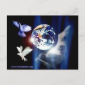 彼の手のポストカードに世界全体 ポストカード (正面)