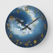 彼の手の中の世界は数え切れない ラウンド壁時計 (正面)