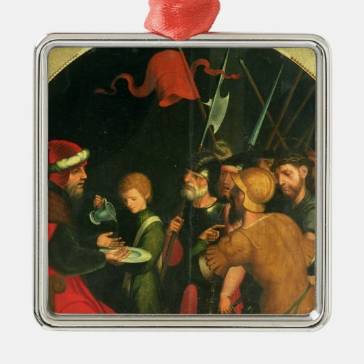 彼の手を洗浄しているPontius Pilate メタルオーナメント (正面)
