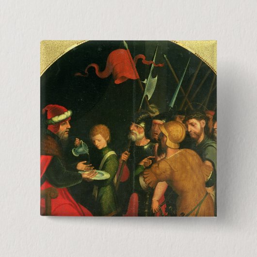 彼の手を洗浄しているPontius Pilate 缶バッジ (正面)