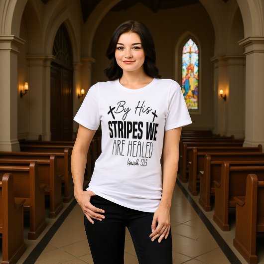 彼の打ち傷によって私たちは治る イザヤ書53:5 トライブレンドTシャツ
