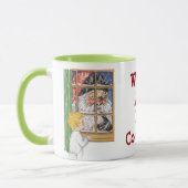 彼の指のマグを振る旧式なサンタは個人化なります マグカップ (左)