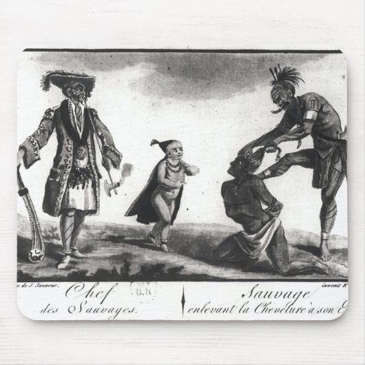 彼の敵をスキャルピングしている野蛮人の責任者 マウスパッド (正面)