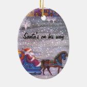彼の方法のサンタ セラミックオーナメント (裏面)