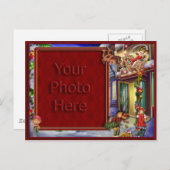 彼の方法額縁のサンタ シーズンポストカード (正面/裏面)