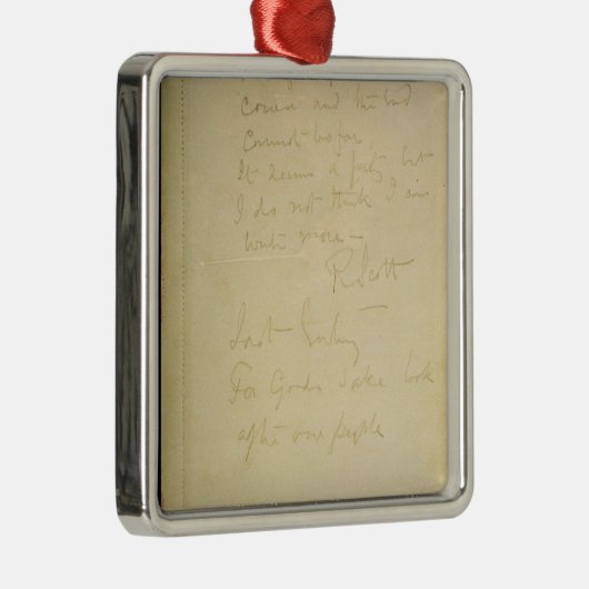 彼の日記、南極大陸の最後のページ メタルオーナメント (右)