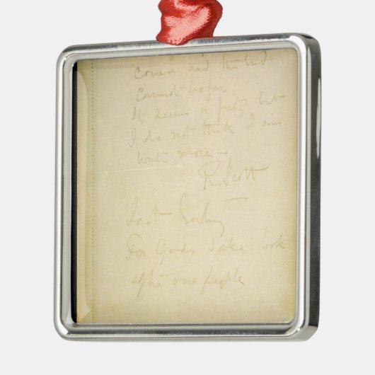 彼の日記、南極大陸の最後のページ メタルオーナメント (左)