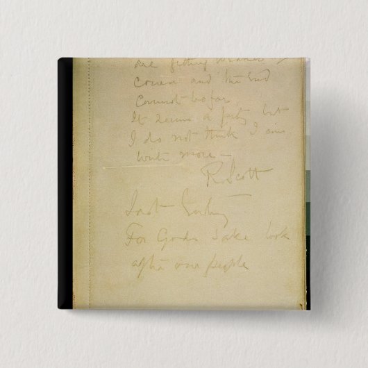 彼の日記、南極大陸の最後のページ 缶バッジ (正面)