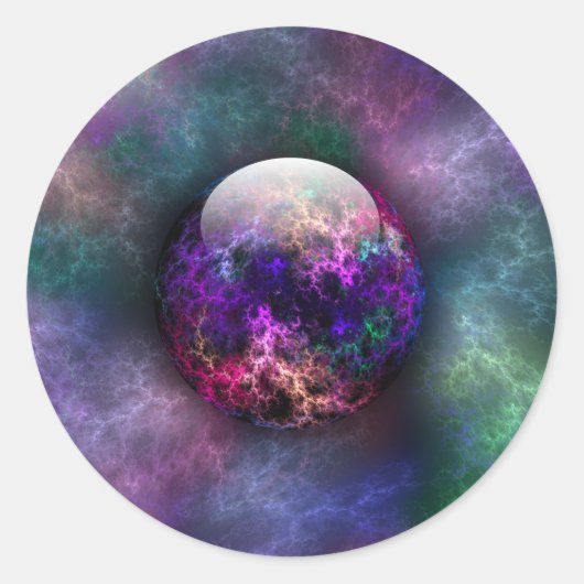 彼の明るい素材のステッカー ラウンドシール (正面)