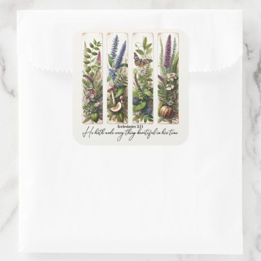 彼の時代の植物学で美しいすべてのもの スクエアシール (バッグ)