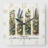 彼の時代の植物学で美しいすべてのもの スクエア壁時計 (正面)