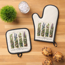 彼の時代の植物学で美しいすべてのもの 鍋つかみ&鍋敷きセット