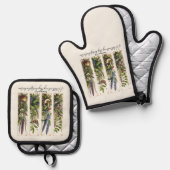彼の時代の植物学で美しいすべてのもの 鍋つかみ&鍋敷きセット (正面/裏面)