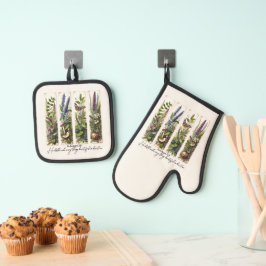 彼の時代の植物学で美しいすべてのもの 鍋つかみ&鍋敷きセット