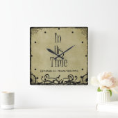 彼の時代の聖書の聖句 スクエア壁時計 (ホーム)