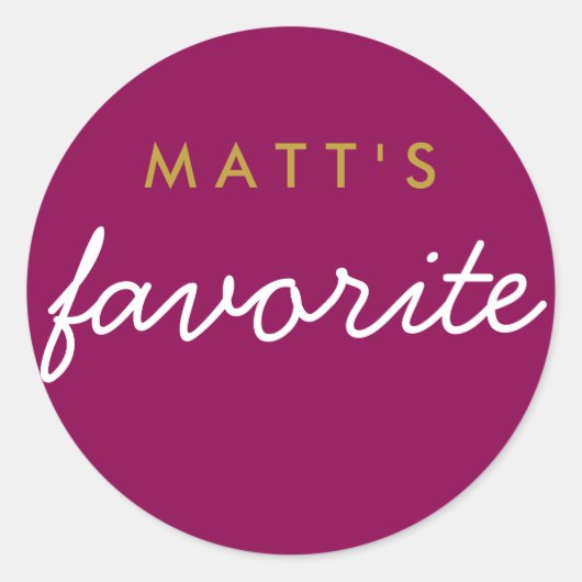 彼の最も愛するスナック、マジェンタゴールド ラウンドシール (正面)