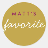 彼の最も愛するスナック、マジェンタゴールド ラウンドシール (正面)