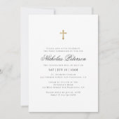 彼の最初の交友 |ミニマル金ゴールドクロス 招待状 (正面)