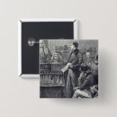 彼の未婚のスピーチを提供しているGladstone氏 缶バッジ (正面&裏面)