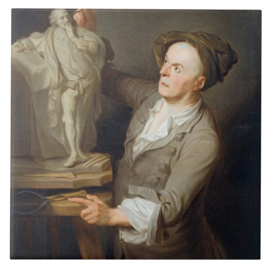 彼の模倣しているルイFrancois Roubiliac (1695-1762年) タイル (正面)