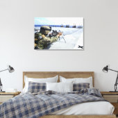 彼の武器を調整している米国海軍 キャンバスプリント (インサイチュ (寝室))