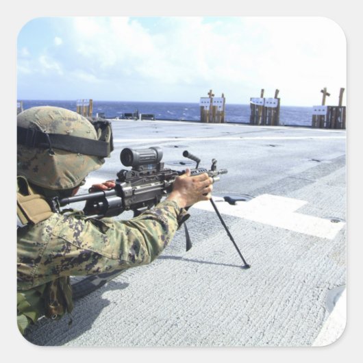 彼の武器を調整している米国海軍 スクエアシール (正面)