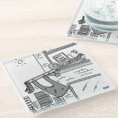 彼の洗つるい流し出すトロンボーン ガラスコースター