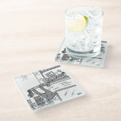 彼の洗つるい流し出すトロンボーン ガラスコースター (アングル)