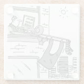 彼の洗つるい流し出すトロンボーン ガラスコースター (裏面)